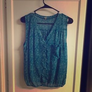 Charlotte Russe Blue Sapphire Sleeveless Blouse L